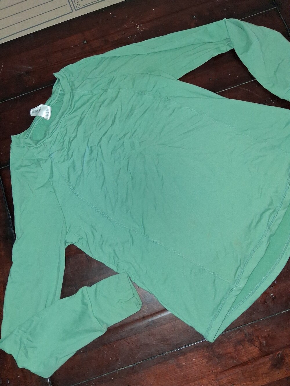 Women's Light Mint Long Sleeve Crewneck Top